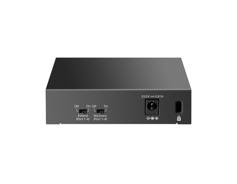 TP-Link 5-Port 10/100Mbps Desktop preklopnik (Switch), 5×10/100 Mbps RJ45 Ports (4×10/100 Mbps 802.3af PoE Ports) 802.3af, 41W PoE Power, metalno kučište