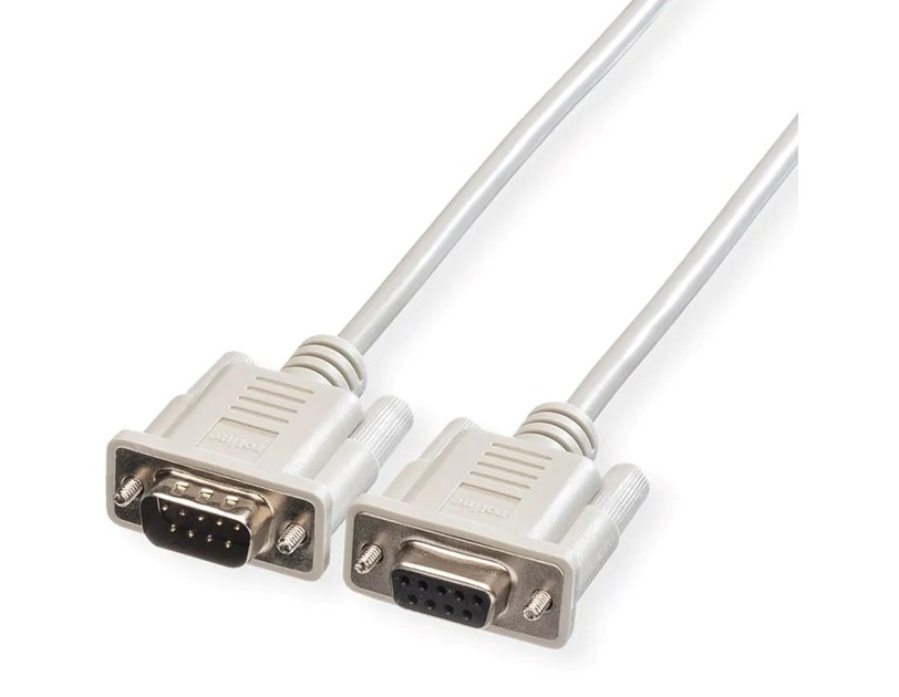 Roline serijski kabel DB9 M/F, 1.8m, sivi