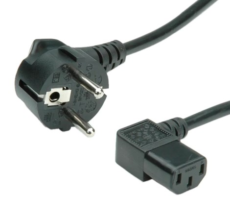 Roline naponski kabel, kutni IEC320 C13, 1.8m, crni