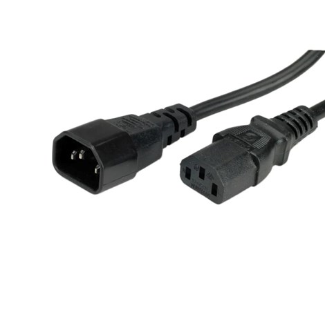 Roline VALUE naponski kabel PC-Monitor, IEC320 C14-C13 10A, M/F, 1.0m, crni