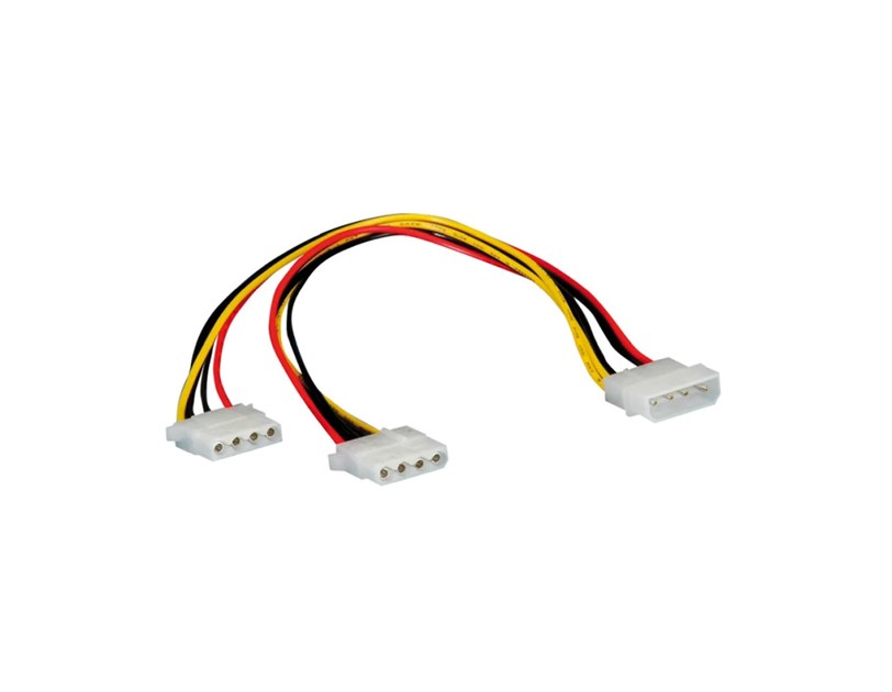 Roline interni Y-naponski kabel, 4-pin HDD - 2×4-pin HDD, 0.3m