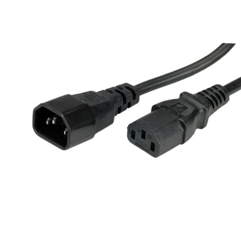 Roline VALUE naponski kabel PC-Monitor, IEC320 C14-C13 10A, M/F, 0.5m, crni