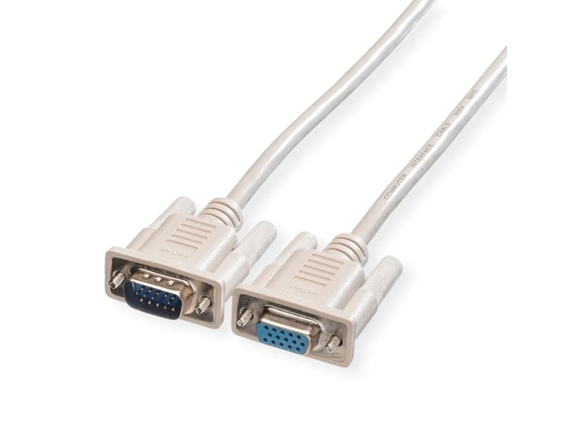 Roline VGA produžni kabel, HD15 F/M, 3.0m, sivi