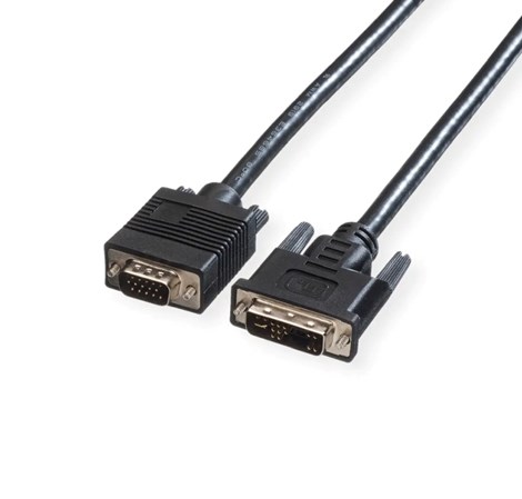 Roline DVI kabel, DVI-A (12+5) - HD15, M/M, 2.0m, crni