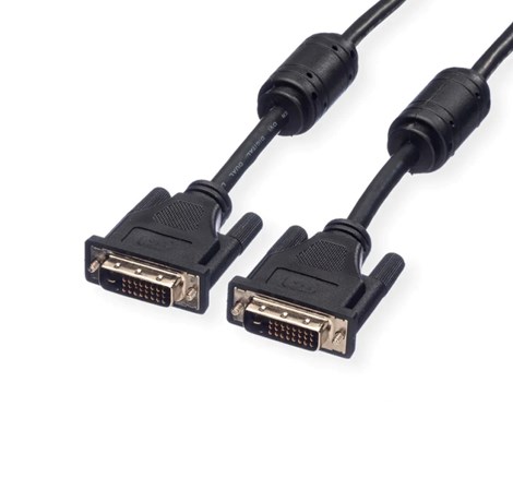 Roline DVI kabel, DVI-D (24+1) Dual Link, M/M, 2.0m, crni
