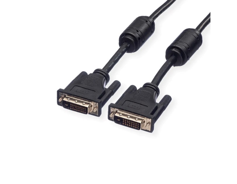 Roline DVI kabel, DVI-D (24+1) Dual Link, M/M, 2.0m, crni