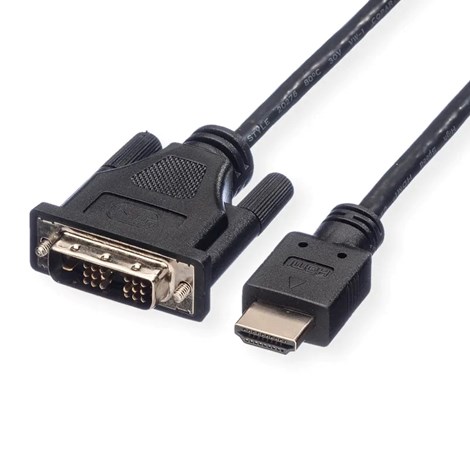 Roline DVI kabel, DVI-D (18+1) - HDMI, M/M, 3.0m, crni