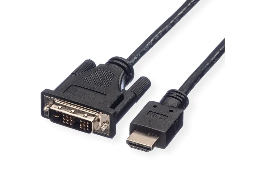 Roline DVI kabel, DVI-D (18+1) - HDMI, M/M, 3.0m, crni