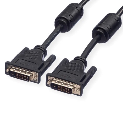 Roline DVI kabel, DVI-D (24+1) Dual Link, M/M, 15m, crni