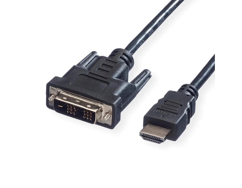 Roline VALUE DVI kabel, DVI-D (18+1) - HDMI, M/M, 3.0m, crni