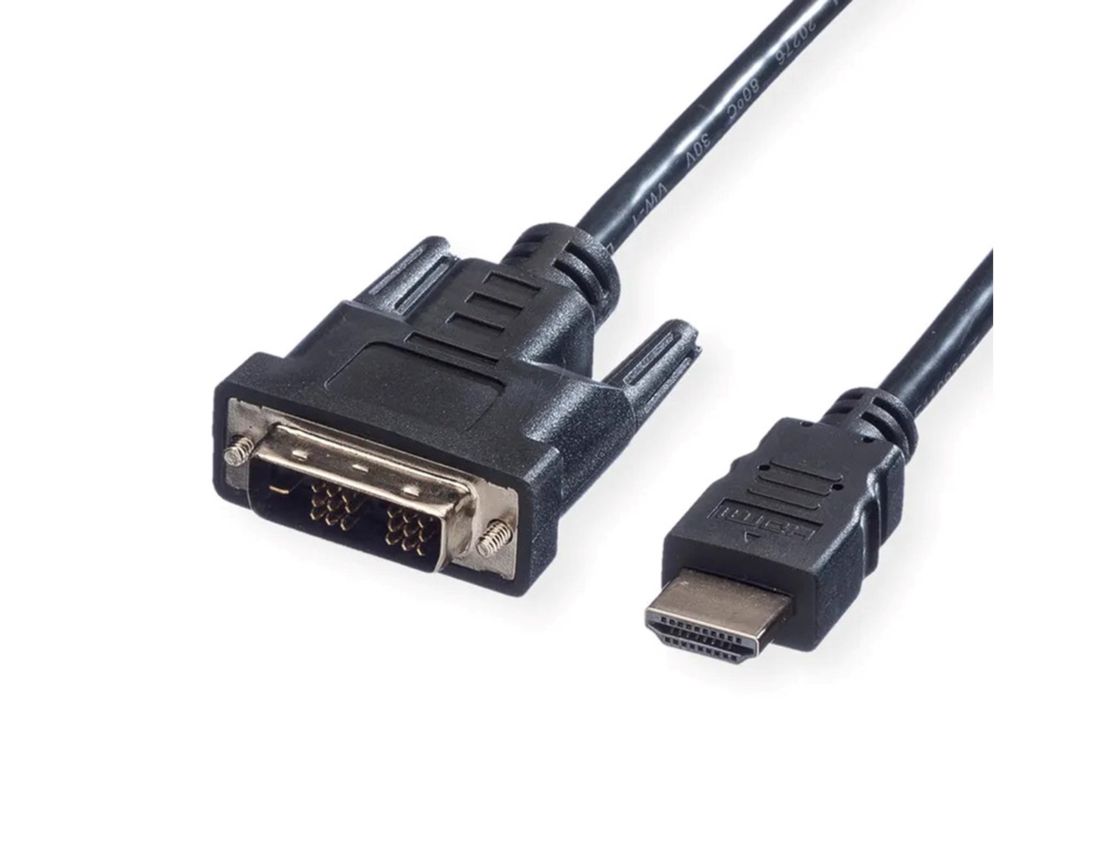 Roline VALUE DVI kabel, DVI-D (18+1) - HDMI, M/M, 5.0m, crni