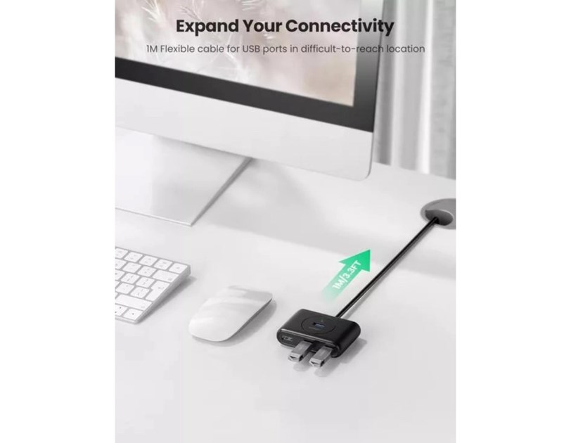 UGREEN 4-portni USB-A HUB 4xUSB-A 3.0, 1m, crni
