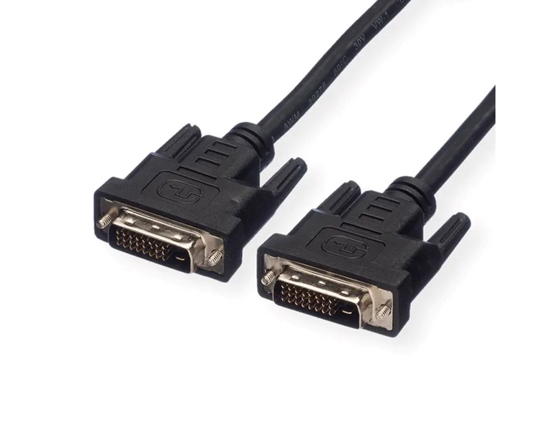 Roline VALUE DVI kabel, DVI-D (24+1) Dual Link, M/M, 2.0m, crni