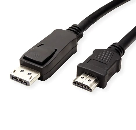 Roline VALUE DisplayPort kabel v1.1, DP - HDMI (HDTV), M/M, 2.0m, crni