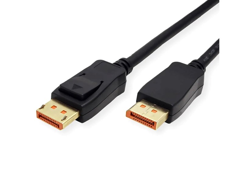 Roline DisplayPort kabel v2.1, 10K 60Hz, 54Gbit/s, UHBR13.5, DP-DP, M/M, crni, 3 m