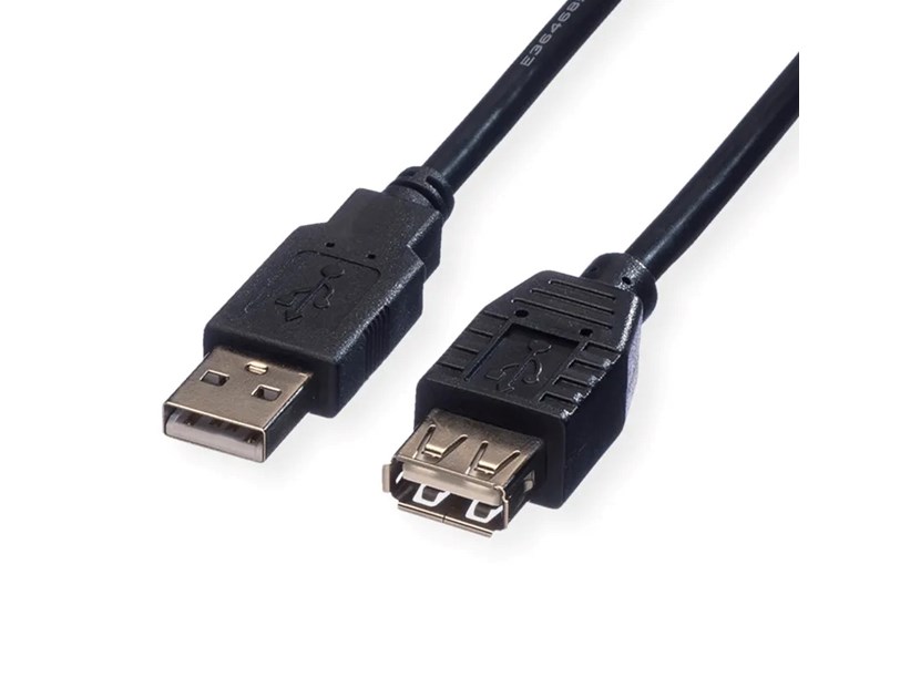 Roline USB2.0 kabel TIP A-A M/F 3.0m, crni (produžni)