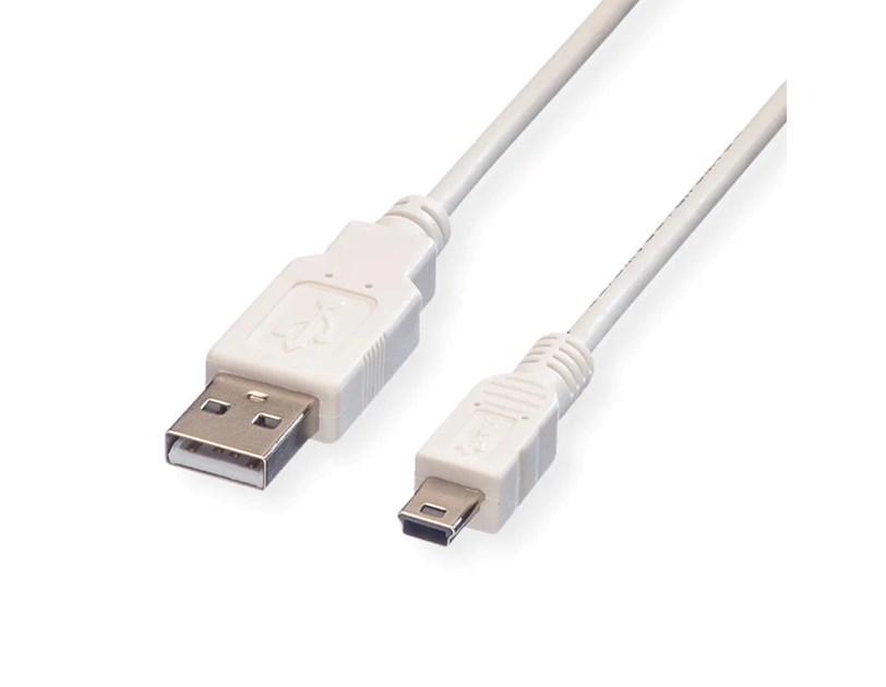 Roline VALUE USB2.0 kabel TIP A(M) na Mini 5-pin (M), 1.8m, bijeli