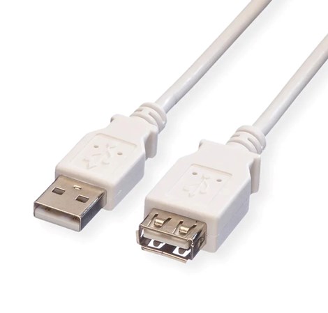Roline VALUE USB2.0 kabel TIP A-A M/F, 0.8m, bijeli (produžni)