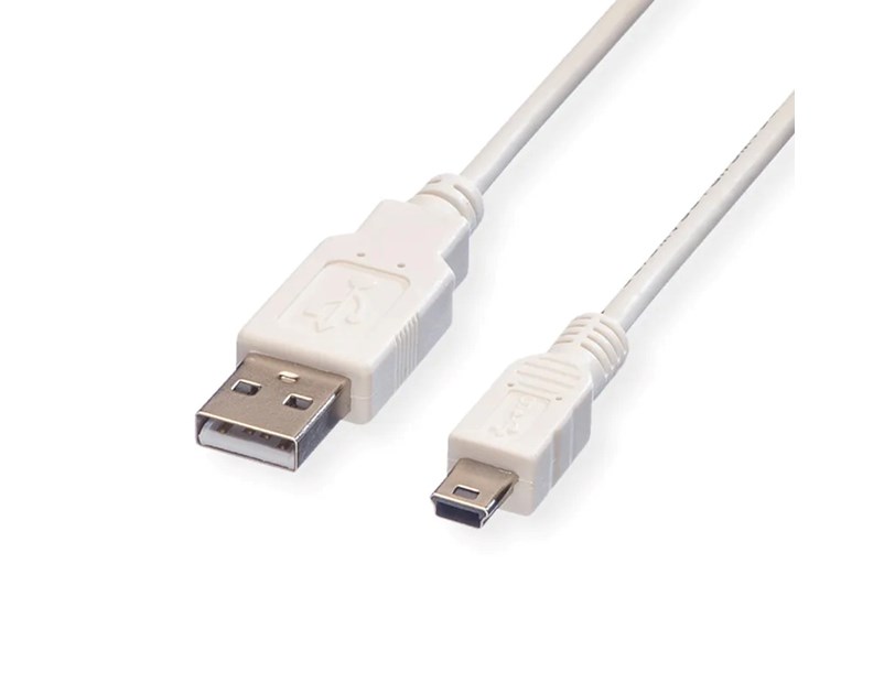 Roline VALUE USB2.0 kabel TIP A(M) na Mini 5-pin (M), 0.8m, bijeli