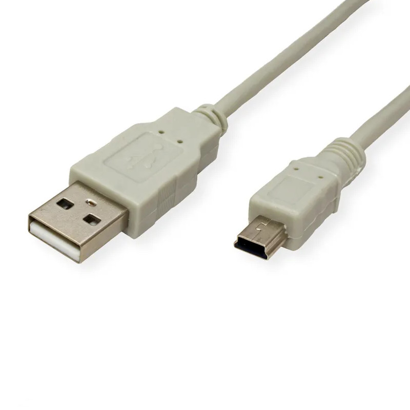 STANDARD USB2.0 kabel TIP A(M) na Mini 5-pin(M), 1.8m, bež
