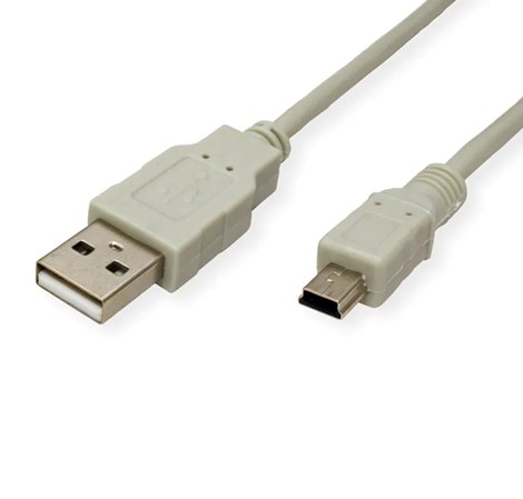 STANDARD USB2.0 kabel TIP A(M) na Mini 5-pin(M), 3.0m, bež