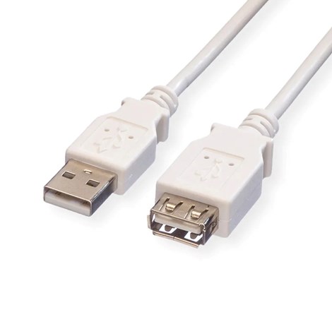 Roline VALUE USB2.0 kabel TIP A-A M/F, 1.8m, bijeli (produžni)
