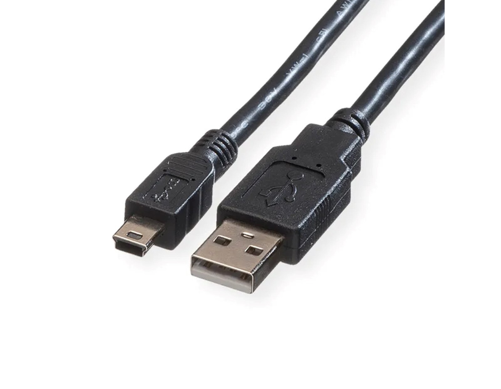 Roline USB2.0 kabel TIP A(M) na Mini 5-pin(M), 1.8m, crni
