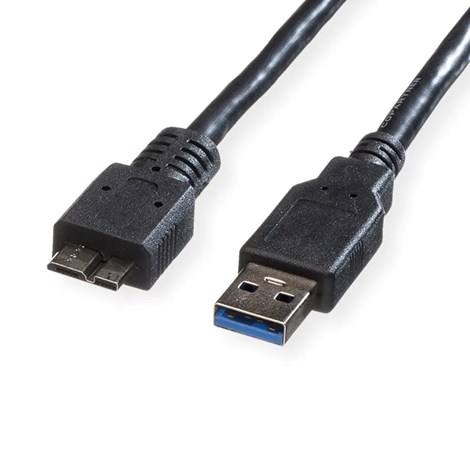 Roline USB3.0 kabel TIP A(M) - Micro B(M), 0.8m, crni