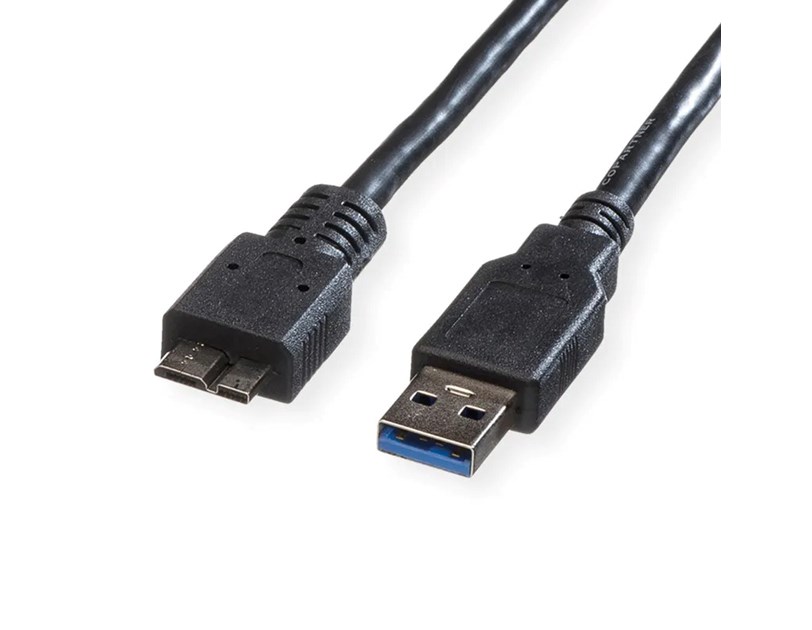 Roline USB3.0 kabel TIP A(M) - Micro B(M), 0.8m, crni