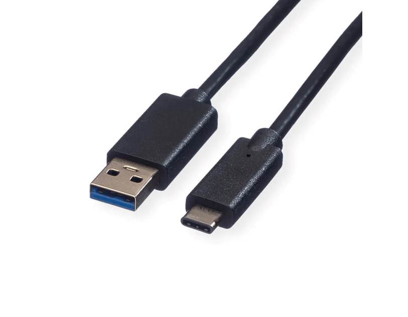 Roline USB3.1 kabel TIP A-C M/M, 0.5m, crni