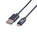 Roline VALUE Lightning na USB kabel za iPhone/iPad/iPod, 1.8m, crni