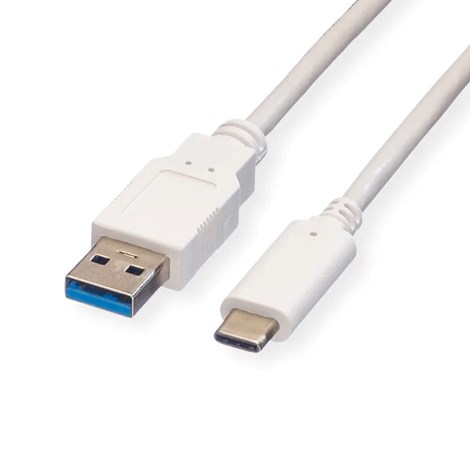 Roline VALUE USB3.0 kabel, A-C, M/M, 0.5m, bijeli