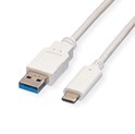 Roline VALUE USB3.0 kabel, A-C, M/M, 0.5m, bijeli