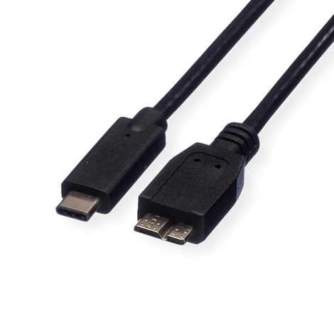 Roline USB3.1 kabel TIP C-microB M/M, 0.5m, crni