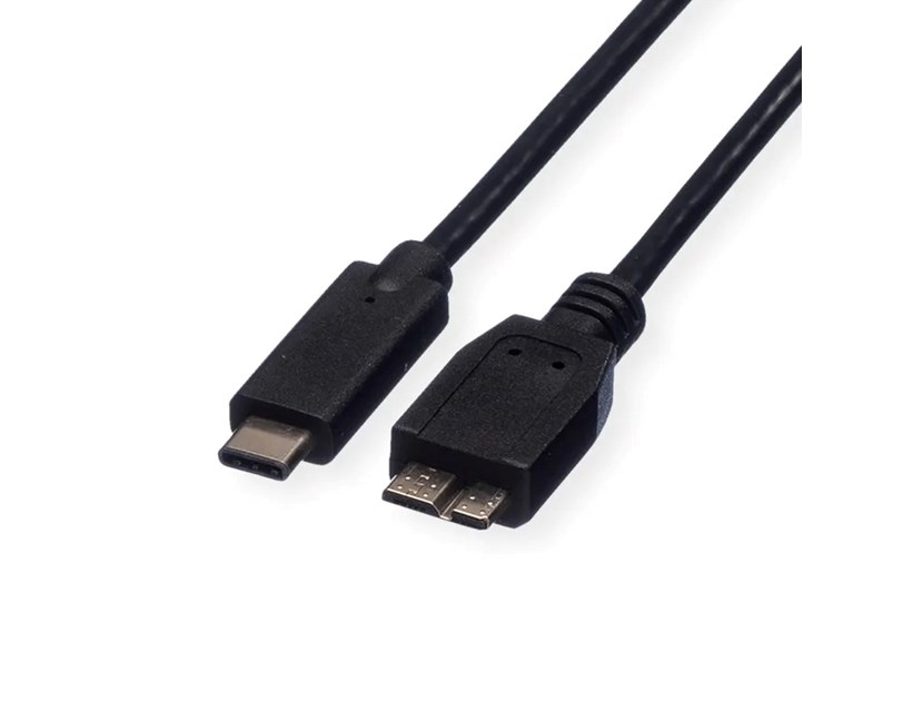 Roline USB3.1 kabel TIP C-microB M/M, 0.5m, crni