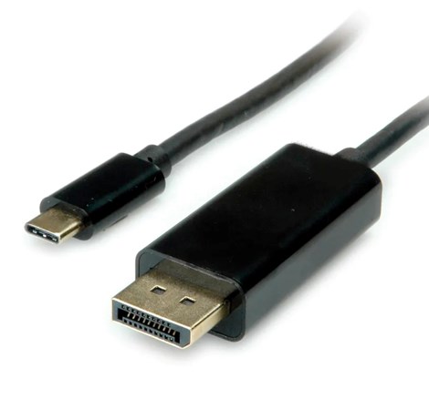 Roline VALUE USB-C - DP kabel, M/M, 1.0m, crni