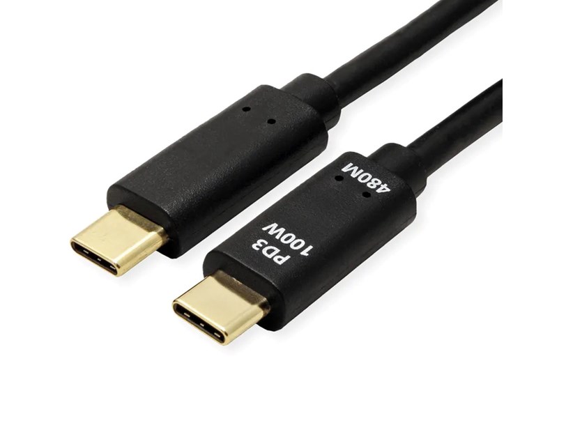 Roline VALUE USB2.0 kabel TIP C-C M/M, 100W, 3.0m, crni
