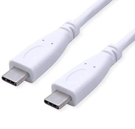 Roline VALUE USB 3.2 Gen 2 kabel, PD (Power Delivery) 20V5A,  Emark, C-C, M/M, bijeli, 0.5 m