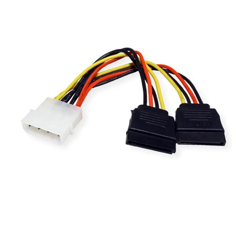 Roline interni Y-naponski kabel, 4-pin HDD - 2×SATA, 0.12m