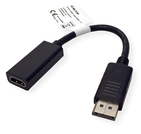 Roline VALUE adapter/kabel DisplayPort - HDMI, M/F, v1.2, 4K,  0.15m