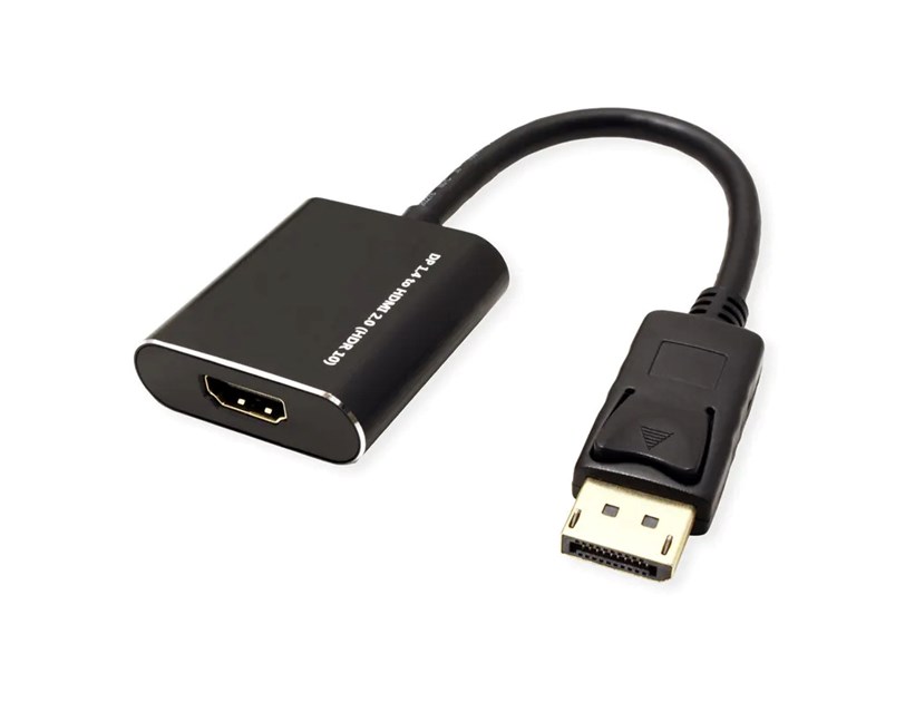 Roline adapter/kabel DisplayPort - HDMI, M/F, v1.4, aktivni, 4K60, 0.15m