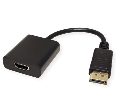 Roline VALUE adapter/kabel DisplayPort - HDMI, M/F, v1.4, HDR 10, 4K60, 0.15m