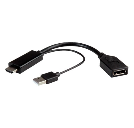 Roline adapter/kabel HDMI - DisplayPort, M/F, v1.2, aktivni, 4K60, 0.15m