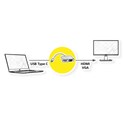 STANDARD USB-C - VGA/HDMI (M/F) adapter