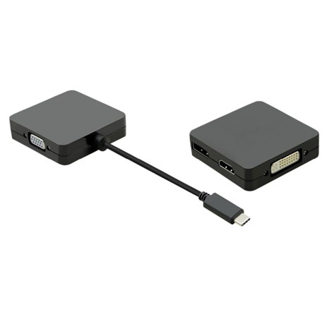 Roline VALUE adapter USB-C - VGA/DVI/HDMI/DP, M/F, 0.1m