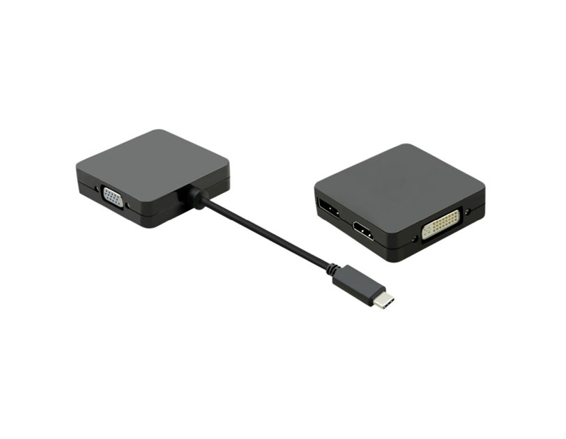 Roline VALUE adapter USB-C - VGA/DVI/HDMI/DP, M/F, 0.1m