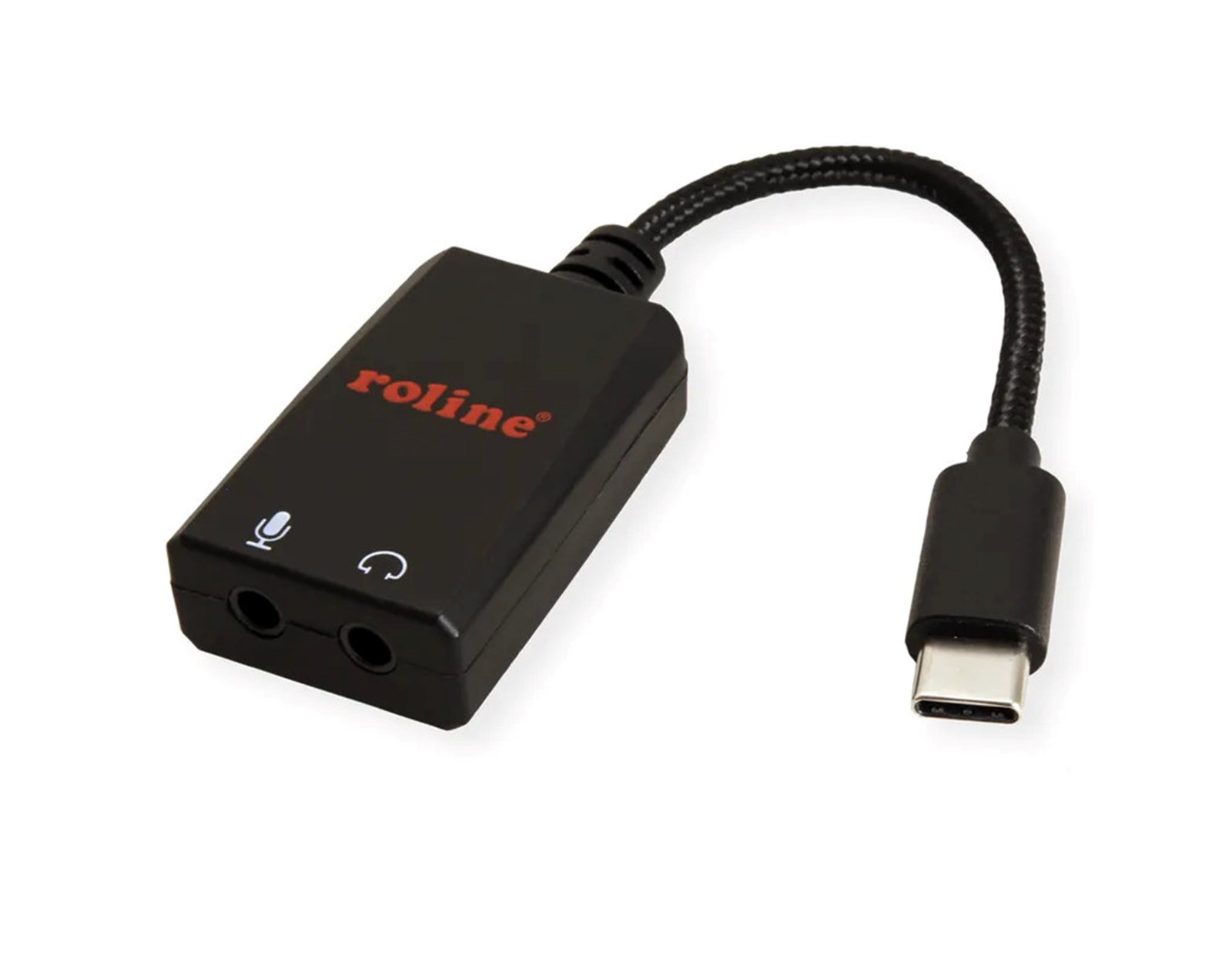 Roline adapter USB-C - 2×3.5mm audio, M/F, 0.13m