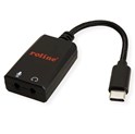Roline adapter USB-C - 2×3.5mm audio, M/F, 0.13m