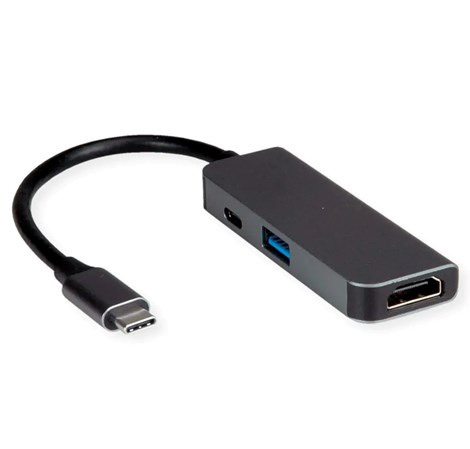 Roline VALUE adapter USB-C - HDMI, M/F, 1x USB 3.2 Gen 1 A, 1x Type C (Power Delivery)