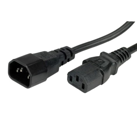 Roline naponski kabel PC-Monitor, IEC320 C14-C13 10A, M/F, 3.0m, crni